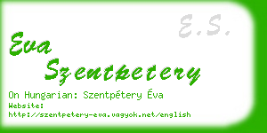 eva szentpetery business card